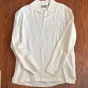 Cubavera Ivory Long Sleeve Men's Shirt